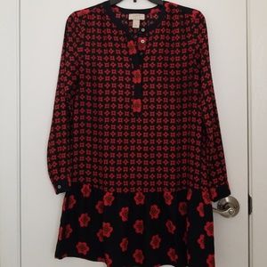 Loft by Ann Taylor Petite XS Dress Red & Dark Blue